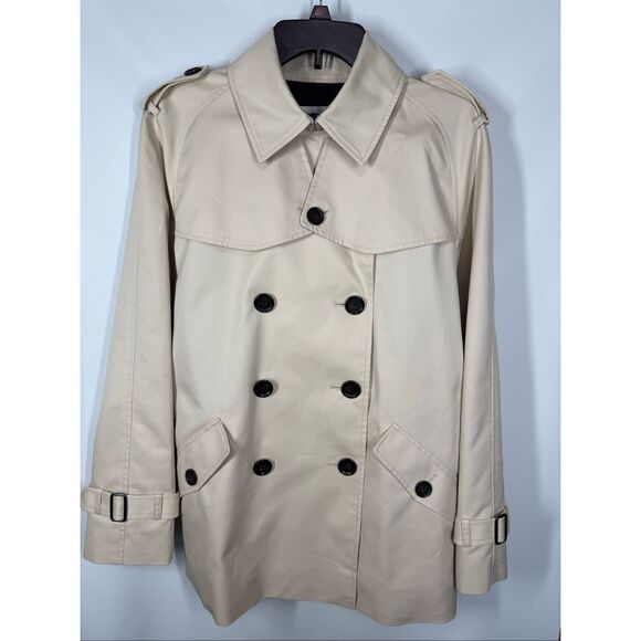 Coach Women Solid Short trench coat 29" length color porcelain size large NWT - Picture 1 of 16